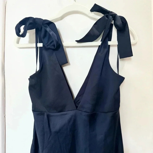 NWT Sachin & Babi Hudson Satin Midi Dress Cocktail in Navy Blue Anthropologie - Picture 10 of 13